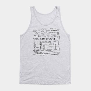 Graduating Class of 2018 Graduate Word Cloud Tank Top